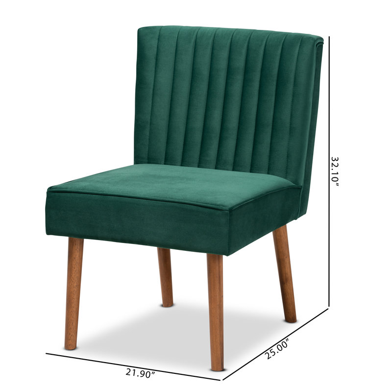 Meerub 18'' H Velvet Upholstered Parsons Chair, Emerald Green