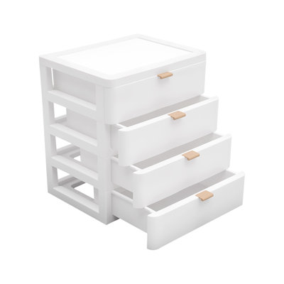 Boîte de rangement de bureau, organisateur de bureau avec tiroir, blanc