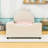 Twin Upholstered Daybed with Rabbit Ear Headboard and Sturdy Slats-1345403464
