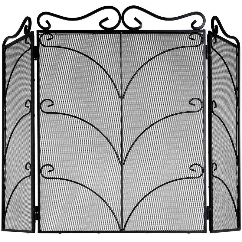 Emiliya Metal Fireplace Grate, Matte Black