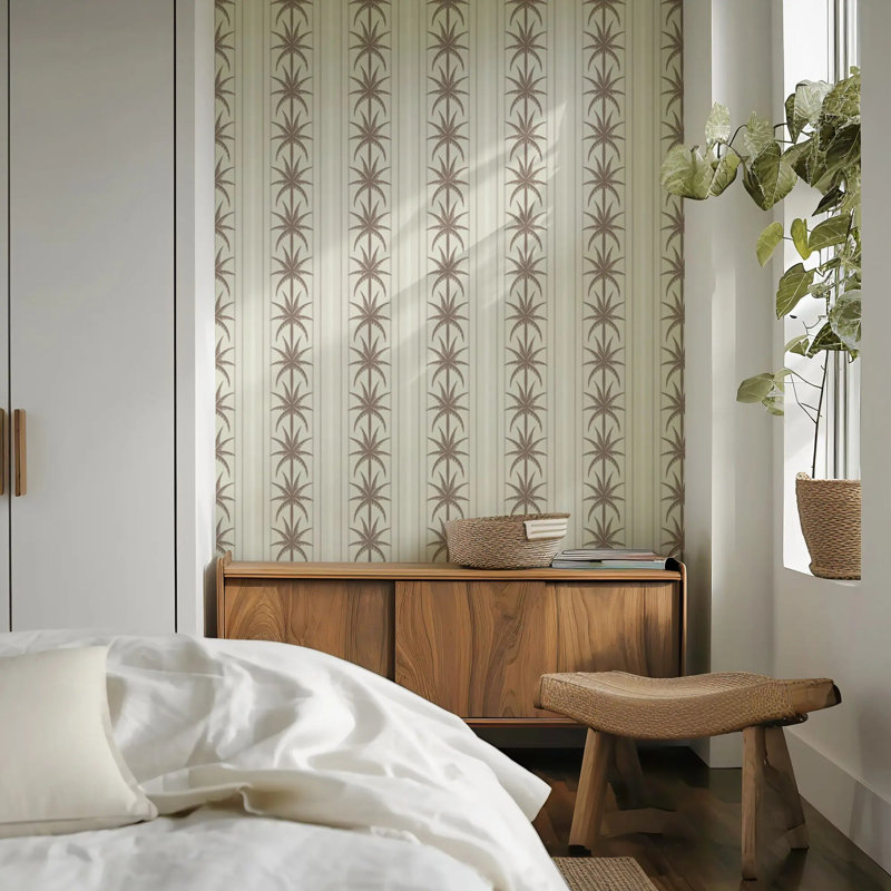 Ocean Drive Stripe - Wallpaper, Coconut Linen, Premium Paper