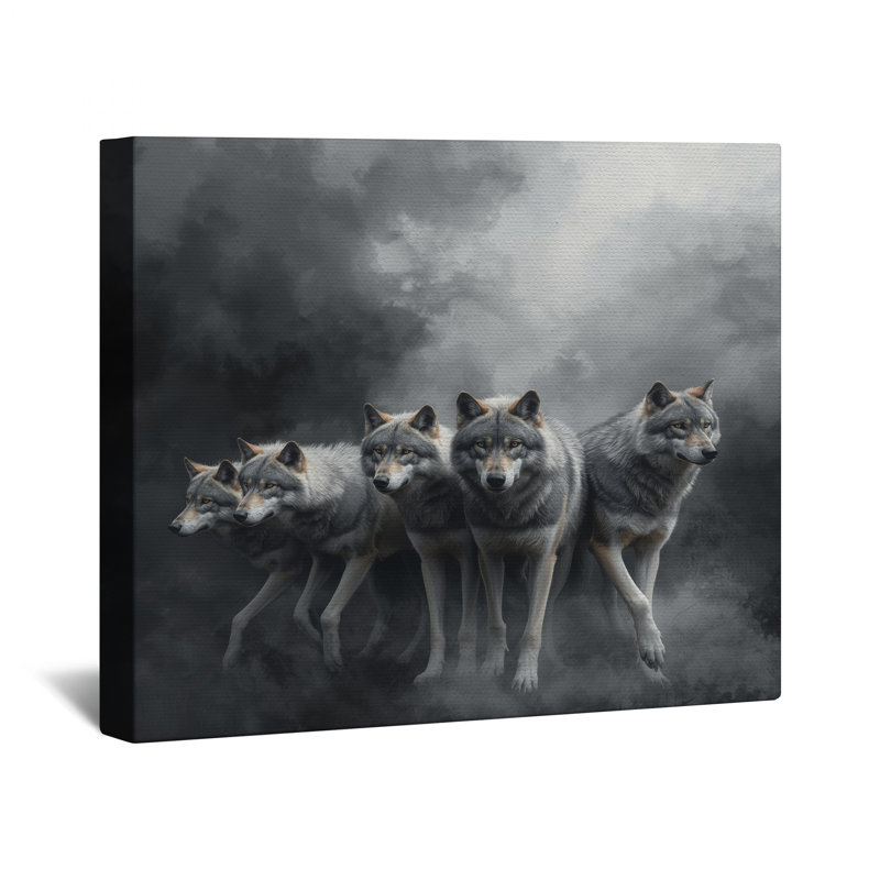 Toile tendue en toile de loups gris dans de nombreuses tailles, 24 x 36 inches