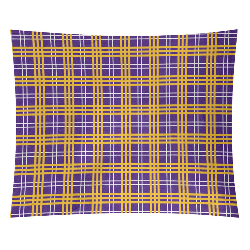 Tapisserie en microfibre de luxe Tampa Bay, H 68 po x l 80 po, Mauve / blanc / or