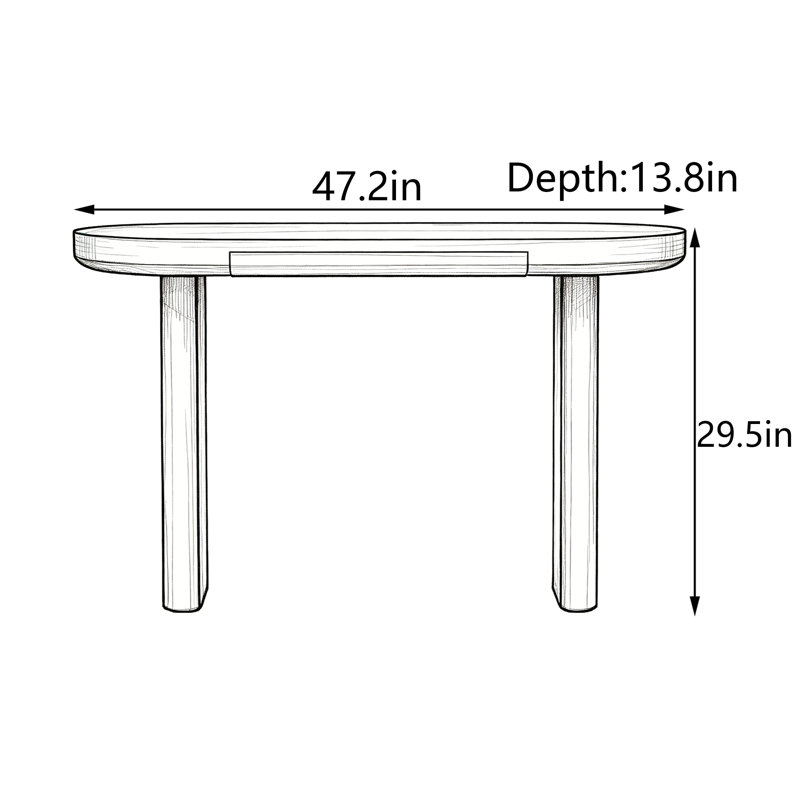 Console moderne moderne minimaliste, H 29,5 po x l 47,2 po x P 13,8 po