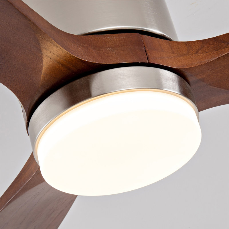 Hot Sales 52 Inch Modern Ceiling Fan With Lights - 3-Colour Dimmable LED, 3 Solid Wood Blades, Remote Control, Reversible DC Motor​