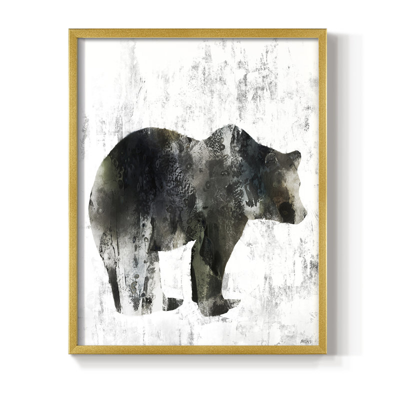 Bear Totem Framed Print - Solid Wood, 10" H x 8" W