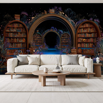 Papier peint adhésif autocollant Labyrinth Under Starry Galaxy Sky