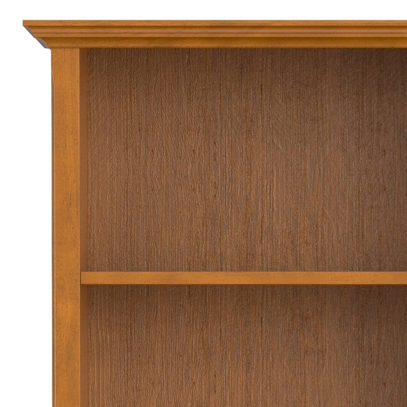 Amherst Adjustable 5-Shelf Solid Pine Bookcase in Light Golden Brown
