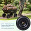 1200 lb Heavy-Duty Garden Dump Cart Wagon - 4-Wheel Poly Yard Utility Cart, Quick-Release Dump - Pneumatic Tires, Steel Frame - Black, Metal Hub + Rubber Pneumatic Tire