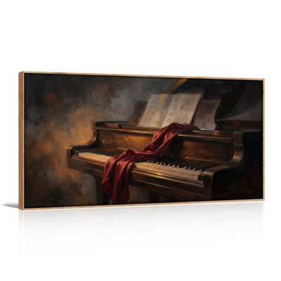 Ensemble de 1 toile murale musicale pour piano