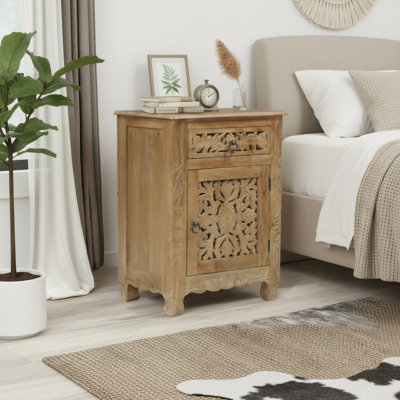 Harleen 1 - Drawer Solid Wood Nightstand