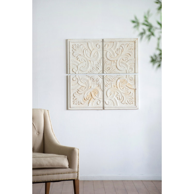 Panneaux muraux carrés en bois vieilli S / 4, 17,5 po x 17,5 po