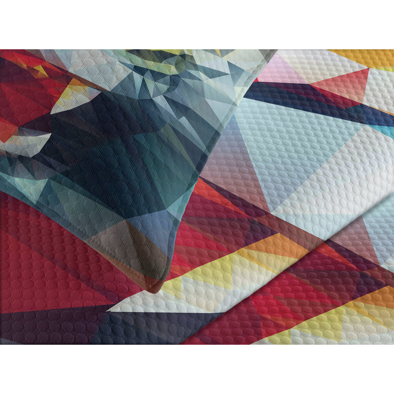 Ambesonne Tiger Bedspread Set Abstract Portrait Animal Multicolor, King Bedspread + 2 Standard Shams