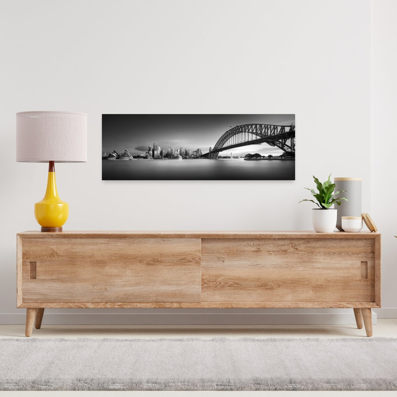 Iconic Sydney Cityscape 1 Piece Wrapped Canvas Panoramic Wall Art, 30.48 cm H x 91.44 cm W