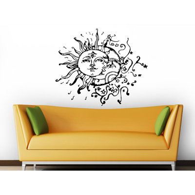 Décalcomanie murale soleil et lune