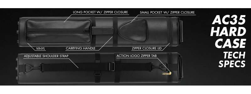 3/5 Hard Pool Cue Case, Black