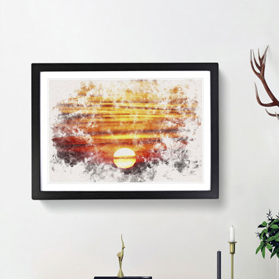 Orange Sunset - Picture Frame Painting Print