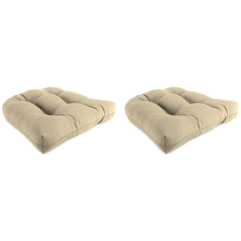 Contoured Outdoor Wicker Seat Cushion, McHusk Leaf Sunbrella