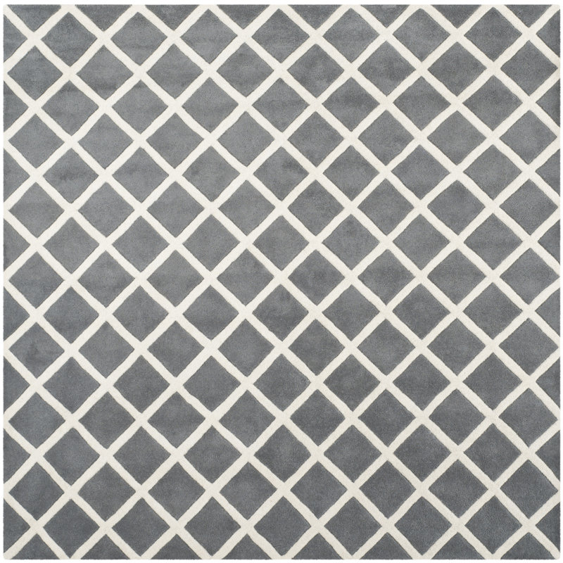 Teresita Hand Tufted Wool Geometric Rug, Square 7'