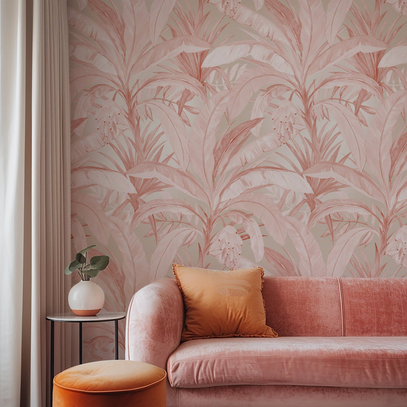 Pink Tropical Jungle Wallpaper