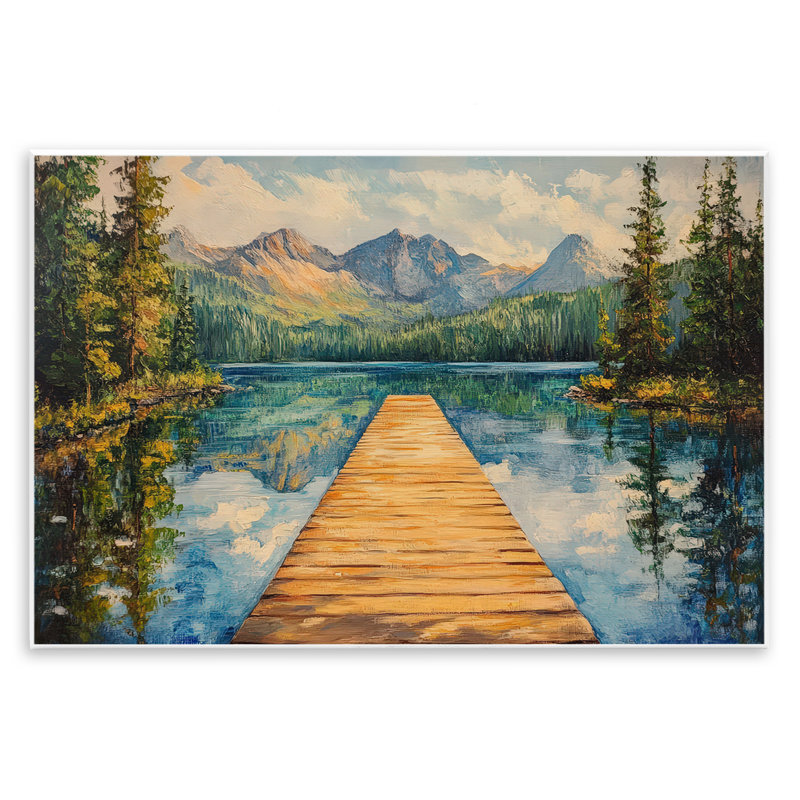 Dock in The Mountains Wall Plaque, design by Petal Prints Design, 10 x 15