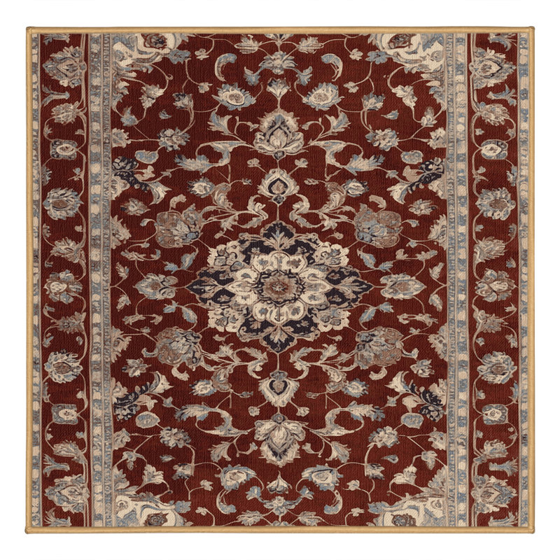 Tapis brun lavable à la machine, Carré 7 pi