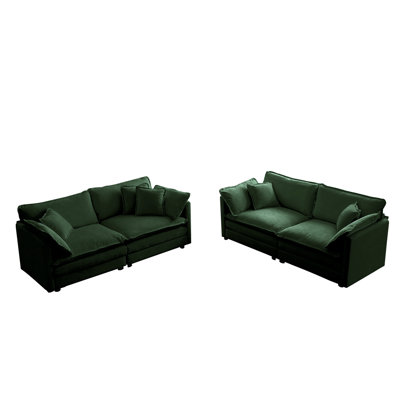 2 Upholstered And Couch : Chenille For Living Room, Comfortable Stylish Room With Chenille: Wood Foundation. Fine Breathable Fabric. Quality Sponge Fi