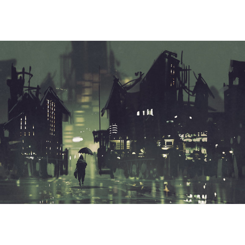 «LaKeshia Dark City At Night On Canvas» par Grandfailure, impression, H 32 po x l 48 po