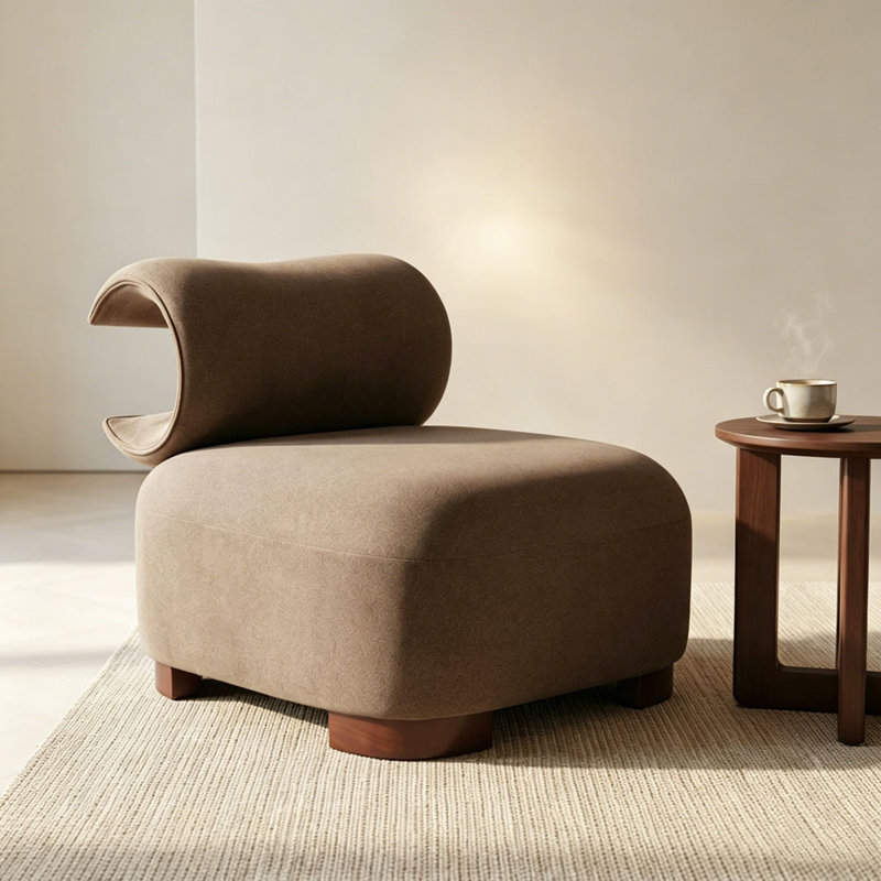 Chaise d'appoint polyvalente en polyester, Brun
