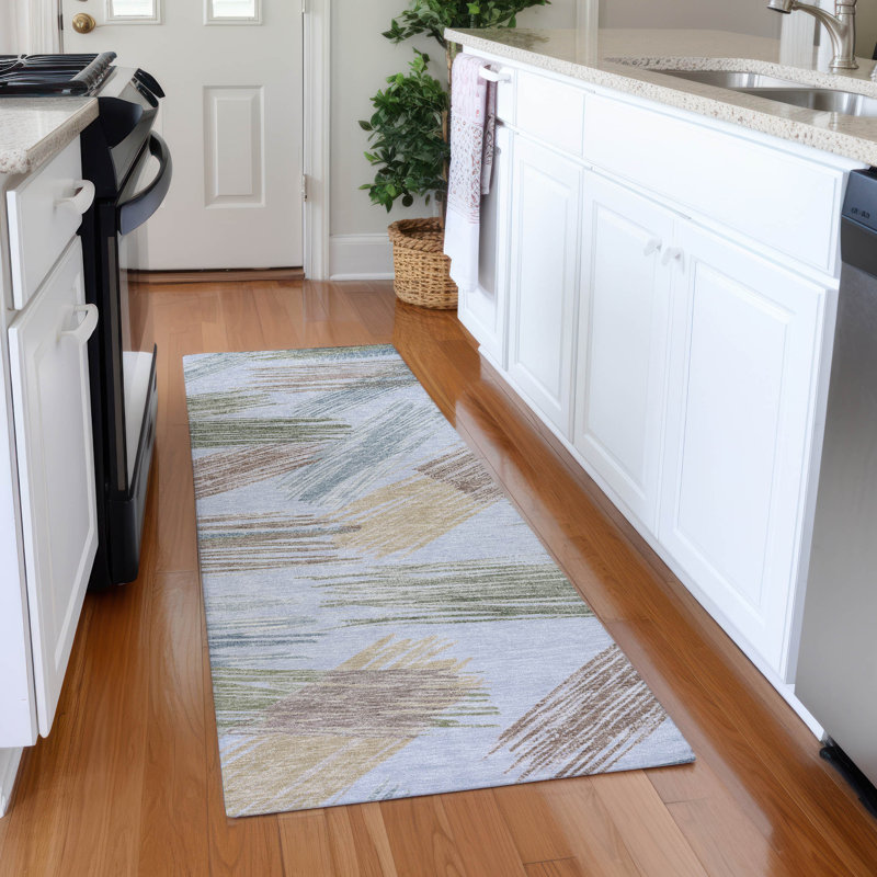 Premium Machine Washable Mehara AMF1696 Stripes Rug, Runner 2'3" x 7'6"