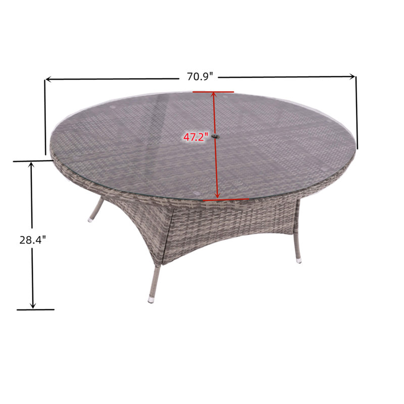 Ensemble repas d'extérieur 7 pièces avec table ovale en osier et coussins PE Parma, Gris / Gris