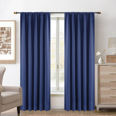 Panneau de rideau occultant et isolant de couleur unie avec passe-tringle 1 panneau