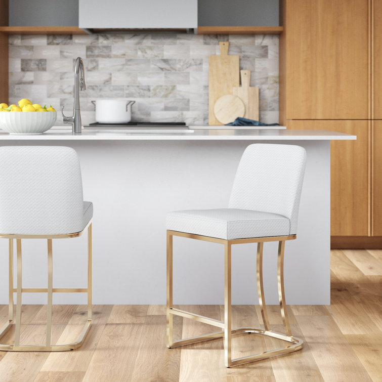 Forsyth Upholstered Counter Stool with Metal Frame