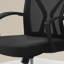 Chaise de bureau ergonomique pivotante à hauteur réglable avec accoudoirs, filet noir et métal chromé, design contemporain pour un travail confortable-301938682-301938681