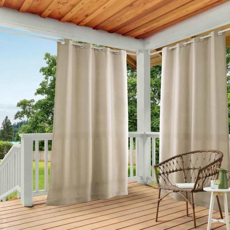 Les rideaux d'intérieur et d'extérieur Cabana, Taupe, L 52 po x L 63 po