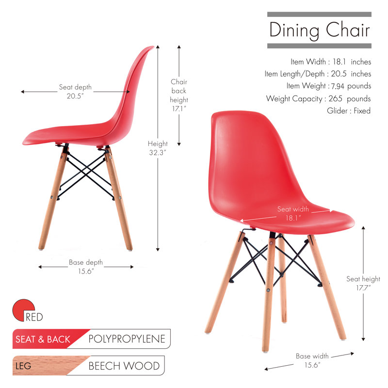 Chaise d'appoint en plastique Askegard, Rouge