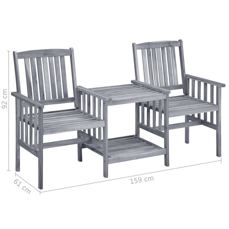 Sunburg 2 - Person Acacia Patio Dining Set with Rectangular Table