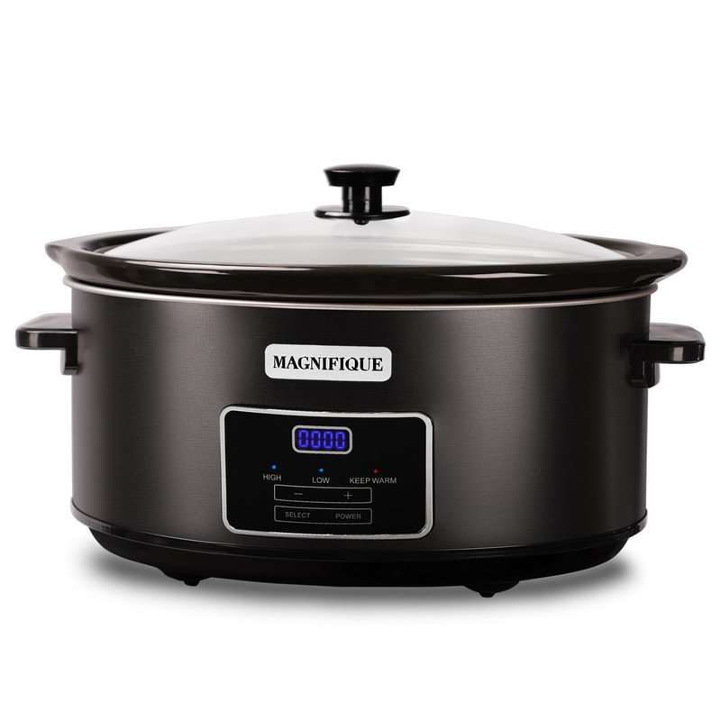 Magnifique Programmable Slow Cooker, Black, 8 Qt