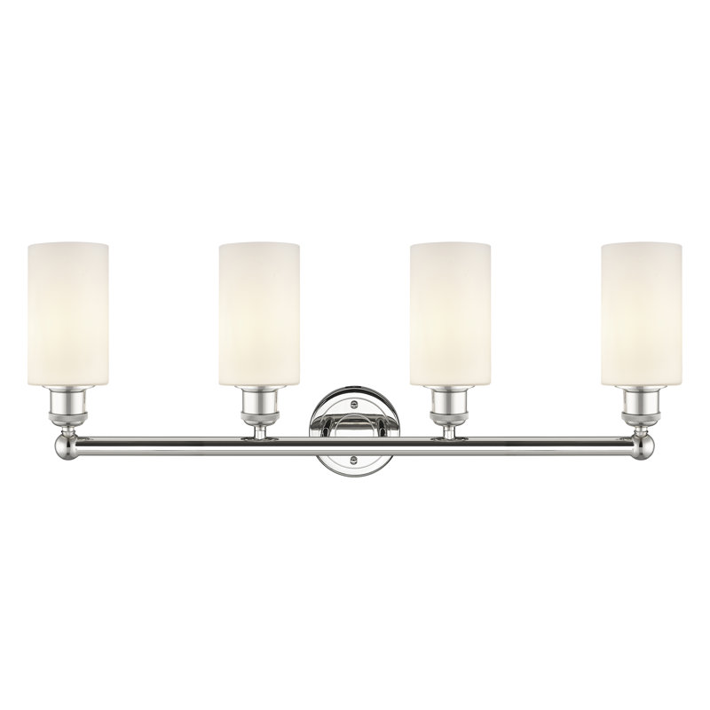 Caldello 4 - Light Dimmable Vanity Light, Matte White, Polished Nickel
