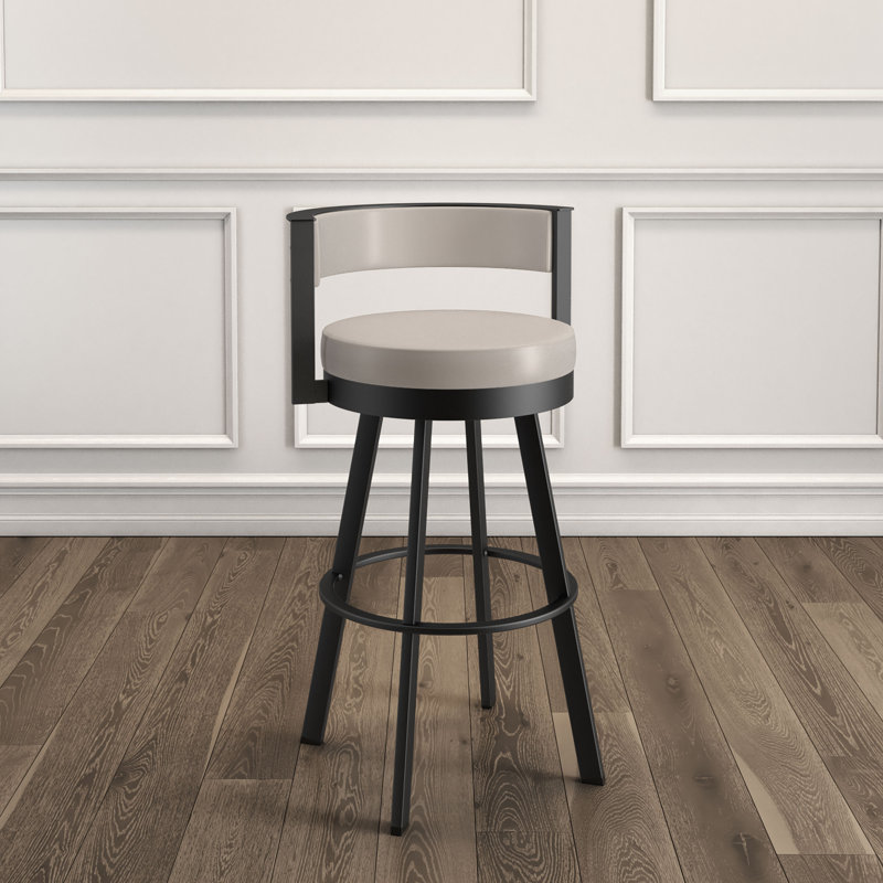 Tabouret de bar et de comptoir pivotant Matthews, Beige, Tabouret de comptoir (siège d'une hauteur de 26 p, Noir