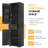 Tall Bathroom Storage Cabinet, Freestanding Storage Cabinet With Two Different Size Doors And Adjustable Shelf, Door Shelve Design-1614146446