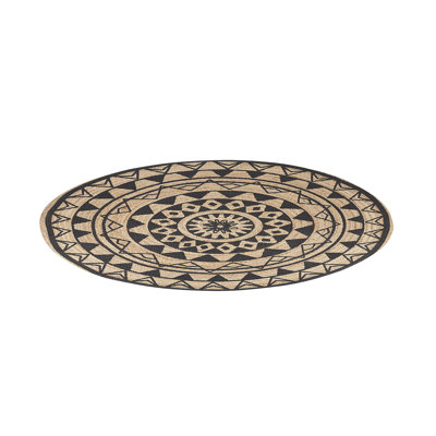 Jeri Round 140 cm x 140 cm Geometric Jute / Sisal Braided Area Rug