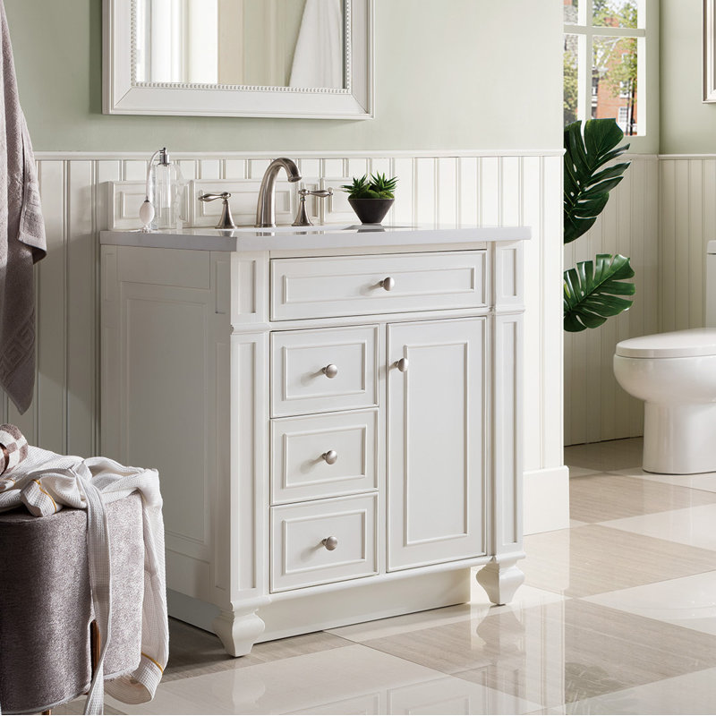 Bristol 30'' W Single Vanity, Arctic Fall, Bright White, 8" Widespread