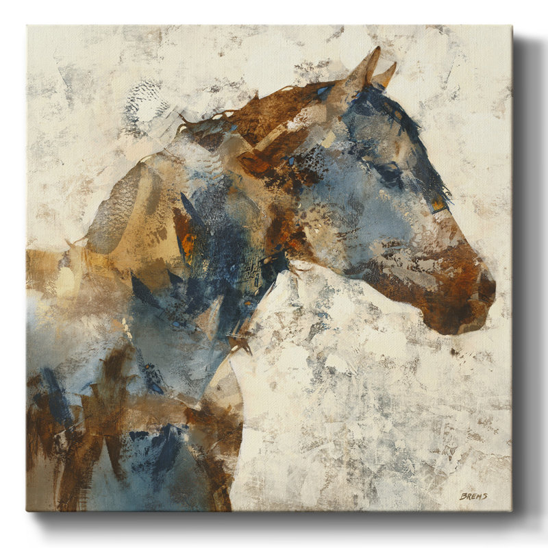Portrait de cheval sur toile, H 40 po x l 40 po