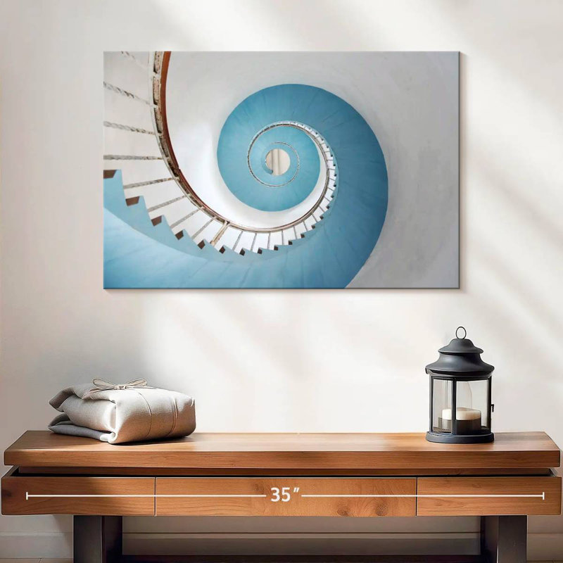 Lilie Blue Spiral Staircase, 16" H x 24" W