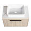 Ensemble de meuble-lavabo moderne 30 po avec lavabo en céramique, meuble-lavabo mural en chêne blanc avec porte à fermeture douce