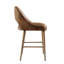 Tabourets de bar rembourrés à hauteur de comptoir, chaises de bar modernes de style Mid-Century avec dossier en similicuir et pieds en bois massif, tabourets de bar pour îlot de cuisine pour la salle à manger ou le bar de la maison