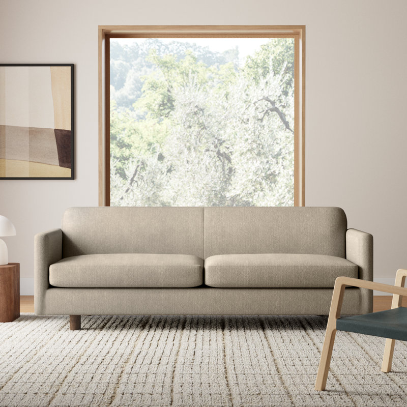 Ewing 86" Upholstered Custom Sofa, Walnut, Turbo Iron Basketweave