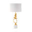 Babli 76.5cm Marble Table Lamp with Metal Base for Bedroom Furniture, Bedside Buffet Lamp with Linen Shade