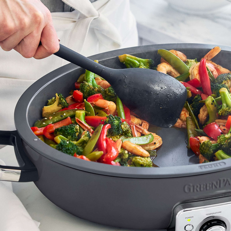 Greenpan Elite 5.5qt Oval Electric Skillet, Gray